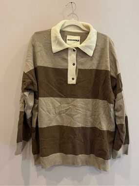 Cordera Striped Sweater 50% wool 50% cashmere one size